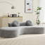 Canapé incurvé moderne de 268 cm (105,5 po), 3 places avec 2 oreillers, gris, aucun assemblage requis, garni de mousse, velours côtelé pointu, spacieux et confortable, style minimaliste gris, garni pour un confort optimal