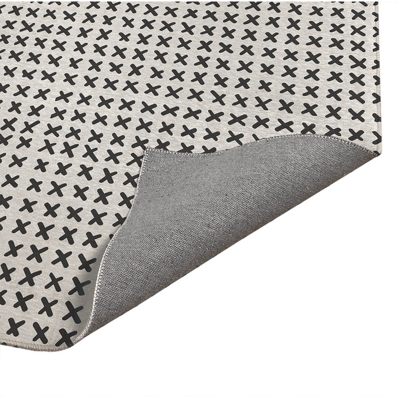 Tapis de cuisine Cross Cross, Rectangle 4pi x 6 pi, Ivoire/gris anthracite