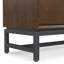 Meuble télé bas en bois massif de style Mid-Century 72 po avec 2 armoires et tablette ouverte Banting
