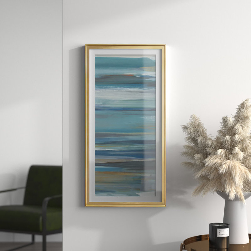 " Boom Times IV ", 22.5" H x 42.5" W x 1.5" D, Gold Framed Canvas, No Mat