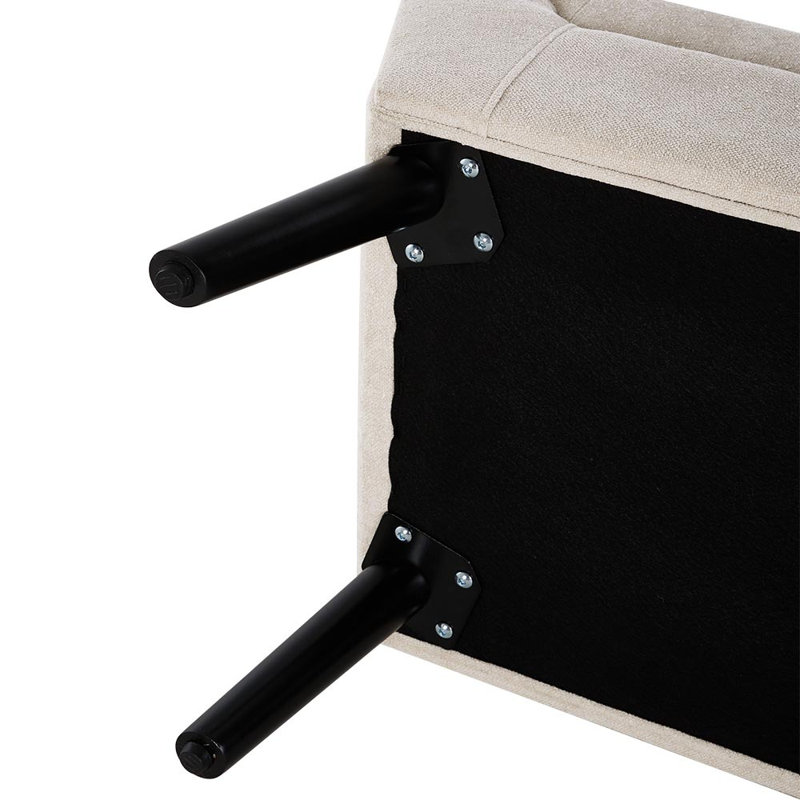 Guntersville Linen Bench, Beige
