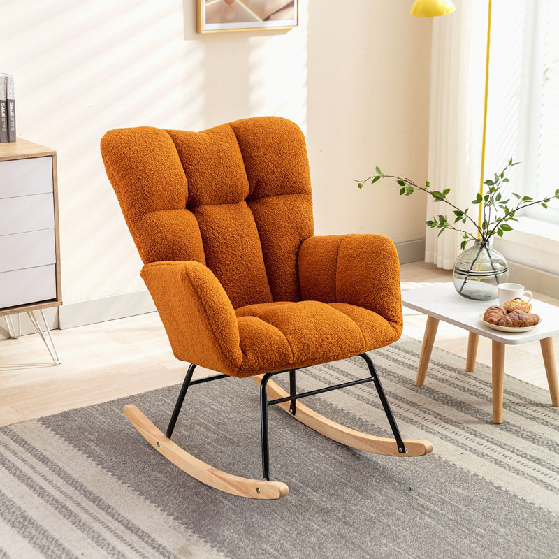 Chaise berçante moderne Marsa, Caramel Teddy