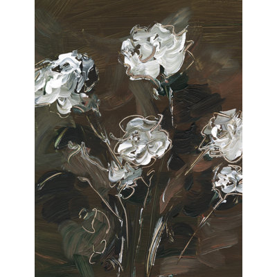 Teffani White & Copper Floral II 1 Piece Wrapped Canvas Wall Art