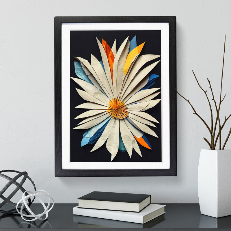 XV1022-3400X Paper Flower - Print, 36cm H x 27cm W, Black Framed