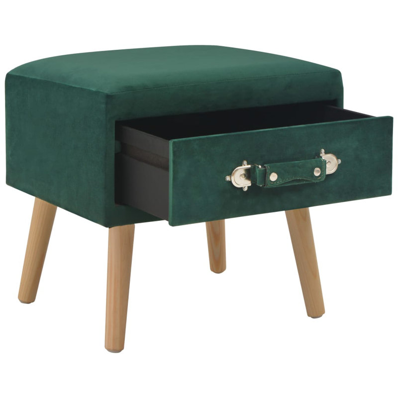 40cm W Bedside Table, Green
