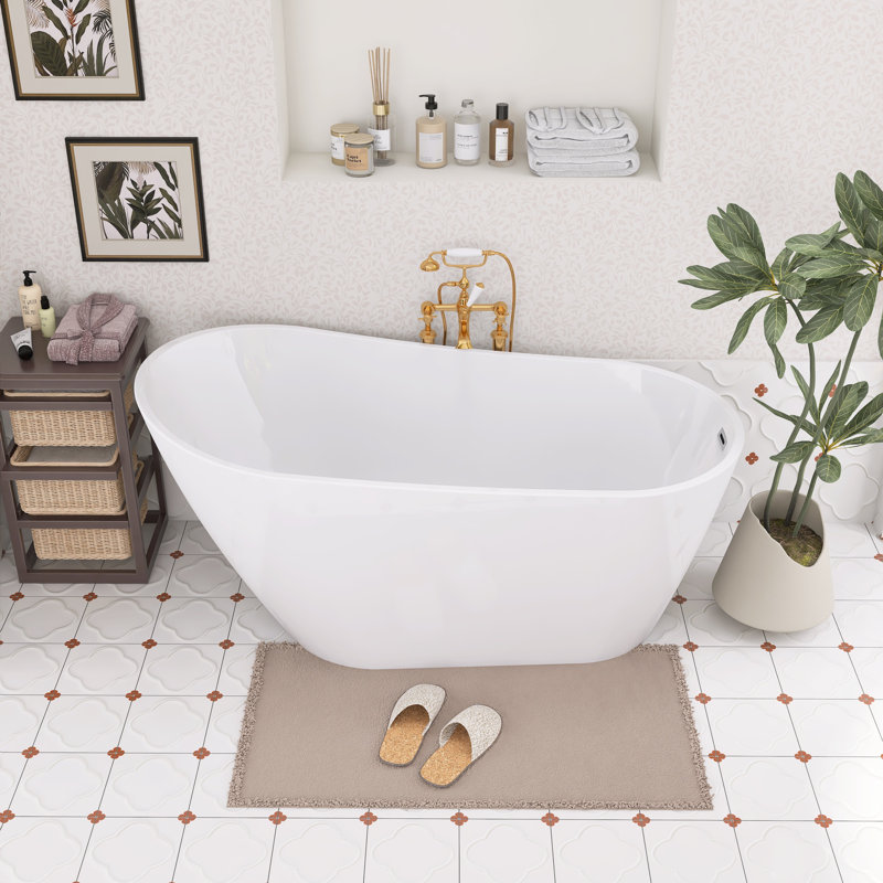 Baignoire en acrylique blanc brillant - bain immersif 63,4gal