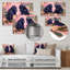 «Black Pink Gorillas Floral Jungle Love II», impression d'art mural Gorillawall-924228255-924228254