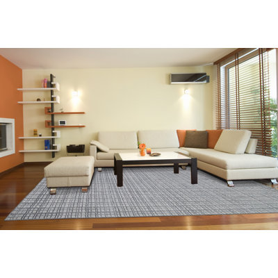 Cristian Plaid Hand-Loom Wool Gray/Beige Rug