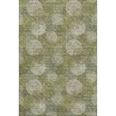 Premium Machine Washable Prisco Green Rug
