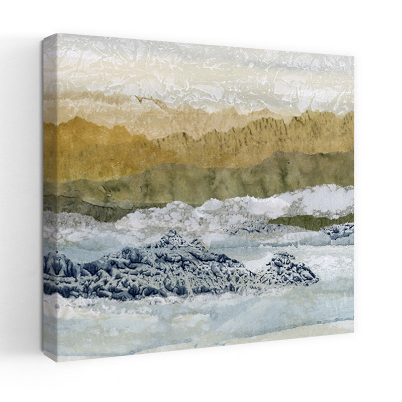 Art contemporain contemporain, paysage de plage abstrait, H 36 po x l 36 po