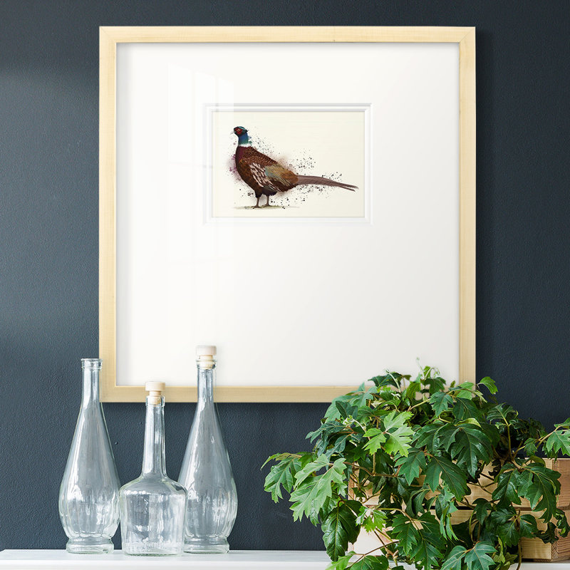 Pheasant Splash 1 - reproduction de cadre photo simple, H 17 po x l 17 po x P 1,125 po