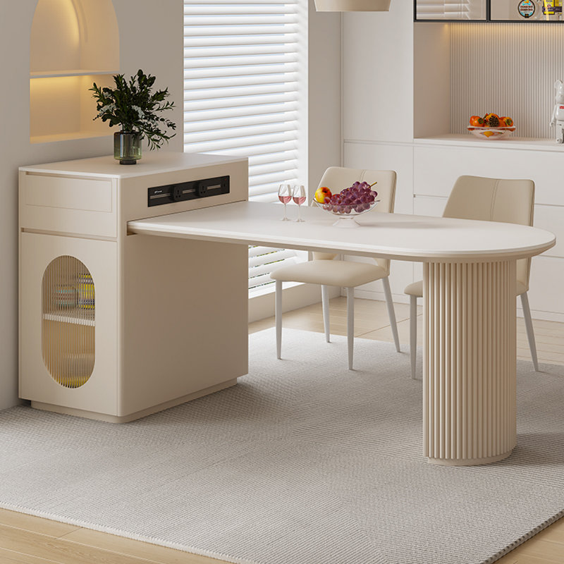 Table de salle à manger moderne et simple de style crème