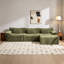 Combinaison modulaire, forme de joint en bambou, fauteuil, très grande compression et assise profonde en chenille 3 + 1 places (avec 3 coussins)-1035563675