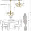 Lustre moderne à 5 lumières avec abat-jour en lin, métal doré brossé-1476395337