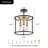 3-Light Industrial Cage Dimmable Semi Flush Mount Ceiling Light