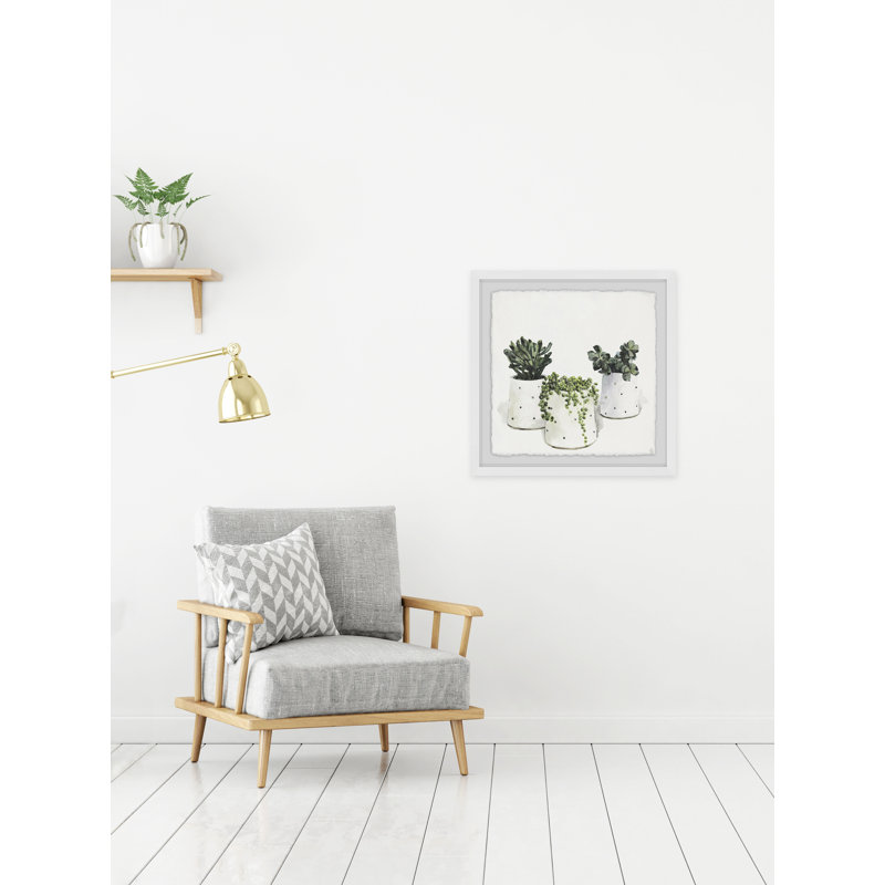 «Dots Pots», reproduction d'aquarelle encadrée, H 32 po x l 32 po x P 1,5 po