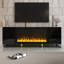 Tv Stand With 34.2" Fireplace, Black, For 78" Tvs & Entertainment Electric Fireplace Console, Black
