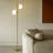 Sphere 65 in. Modern LED Energy-Efficient Floor Lamp in Brass Finish with 2 Glass Globe Shades