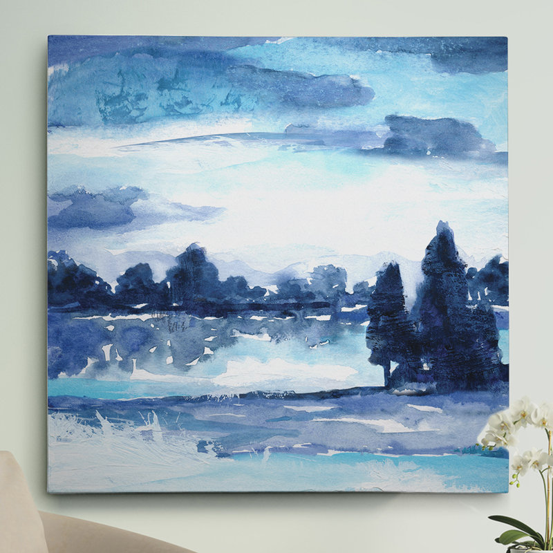 Indigo Land II - impression sur toile tendue, H 40 po x l 40 po x P 1,5 po, Toile tendue