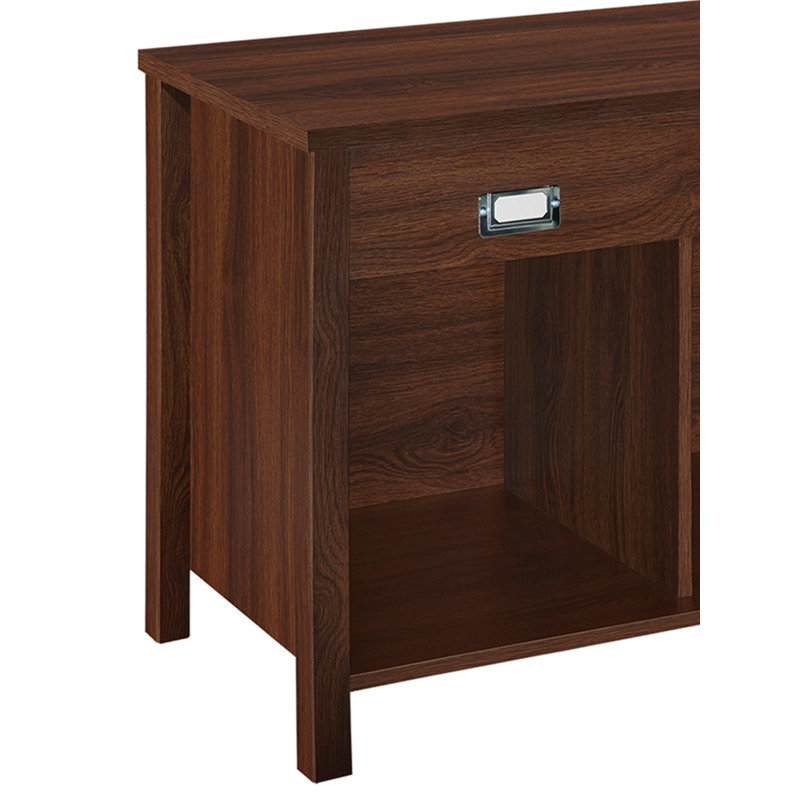 Premium Cubes Cubby Storage Bench, Dark Chestnut