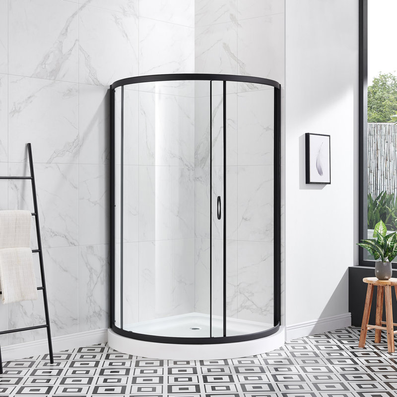 Ensemble de douche ronde réversible avec cadre Breeze l 40,08 po x P 40,08 po x H 76,97 po Breeze