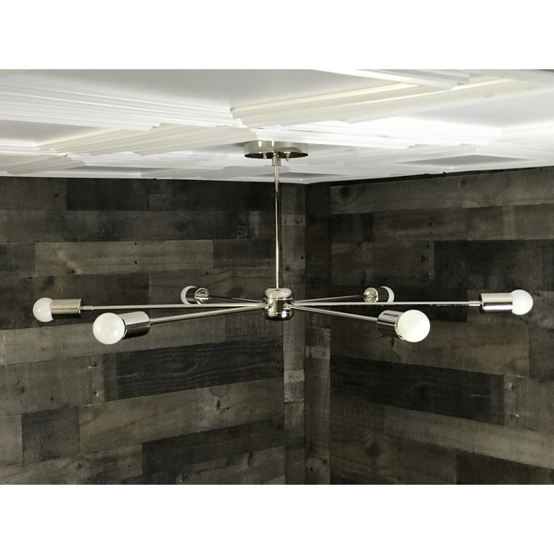 Lustree shpere 6 lumières spoutnik Maxime, Nickel poli