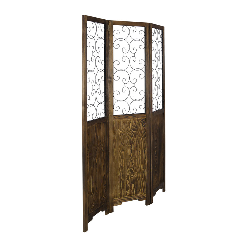 Attleborough 120cm W x 170cm H 3 - Panel Solid Wood Folding Room Divider