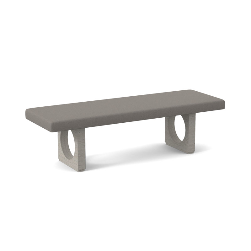 Void Upholstered Bench, Bisque, Kinsley Sky