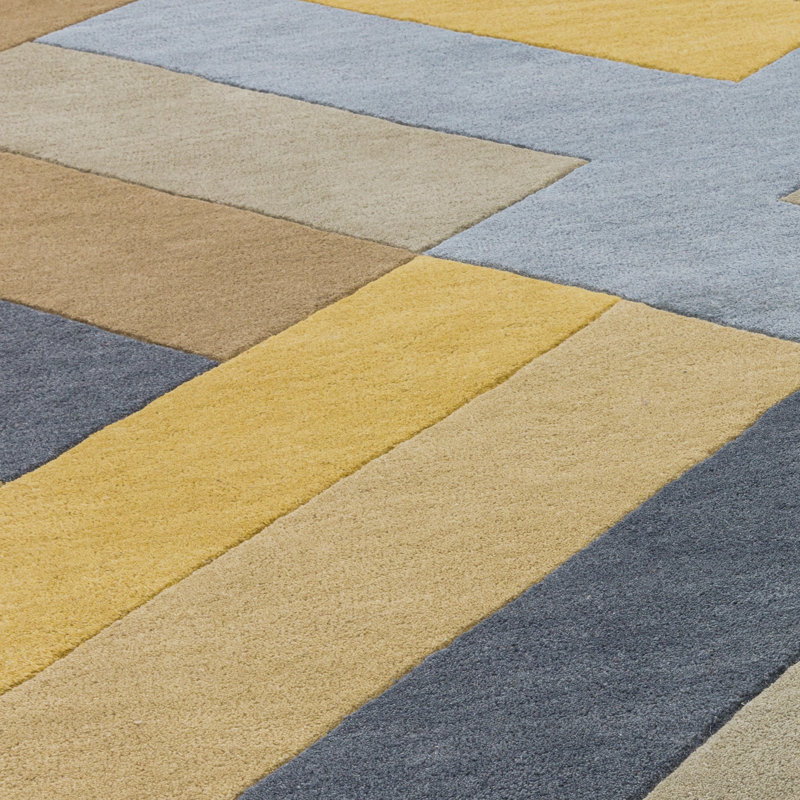 Simeon Abstract Wool Hand Tufted Area Rug, Runner 66 x 200cm