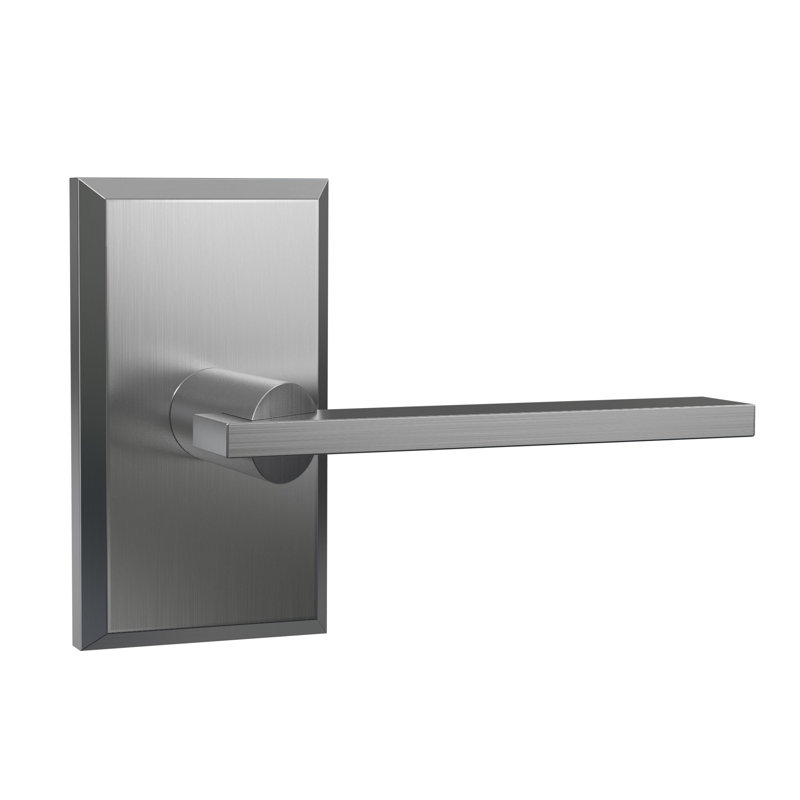Bravura 943-G1 Dummy Raleigh Lever on Beveled Rectangular Rose in Matte Black, Satin Nickel