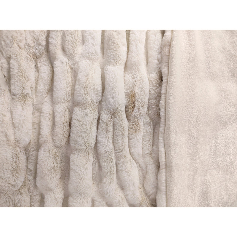 Marcita Knitted Throw Blanket, Cream