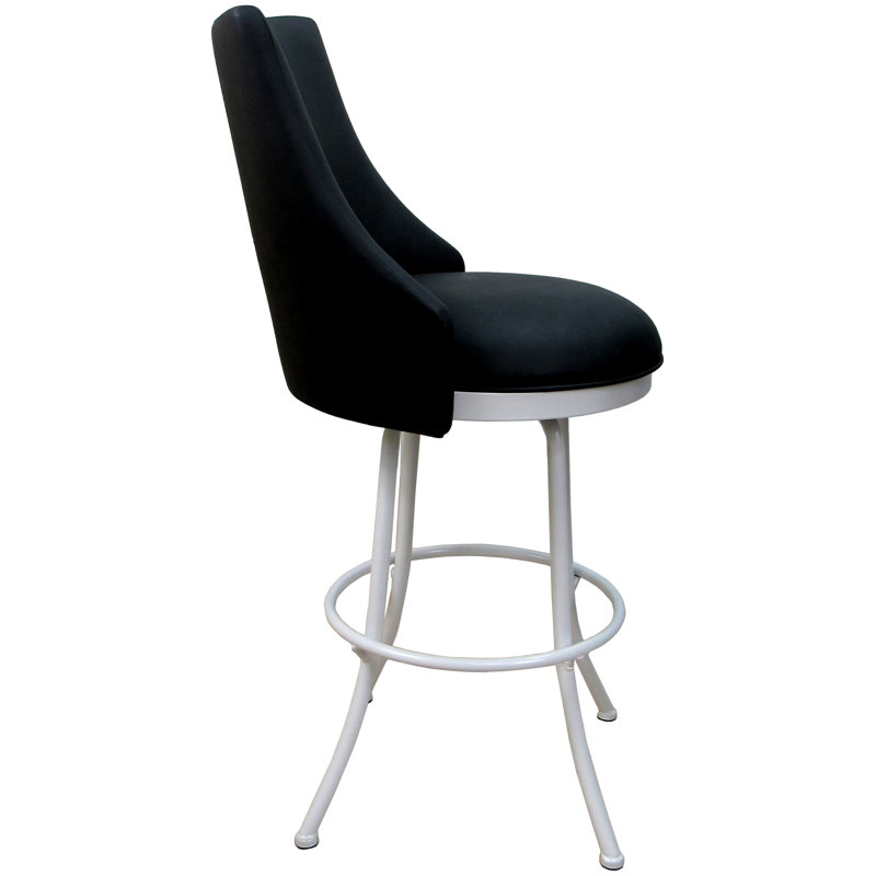 Comptoir pivotant, tabouret de bar et très grand Paulsboro, Blanc, Noir, Très grand (siège d'une hauteur de 34 po)