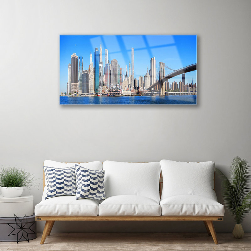 Architecture Bridge City - No Frame Print on Glass