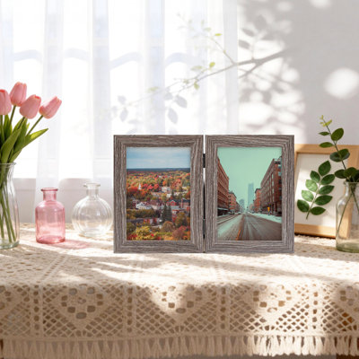 Cadre de bureau à charnières gris avec panneau en verre véritable