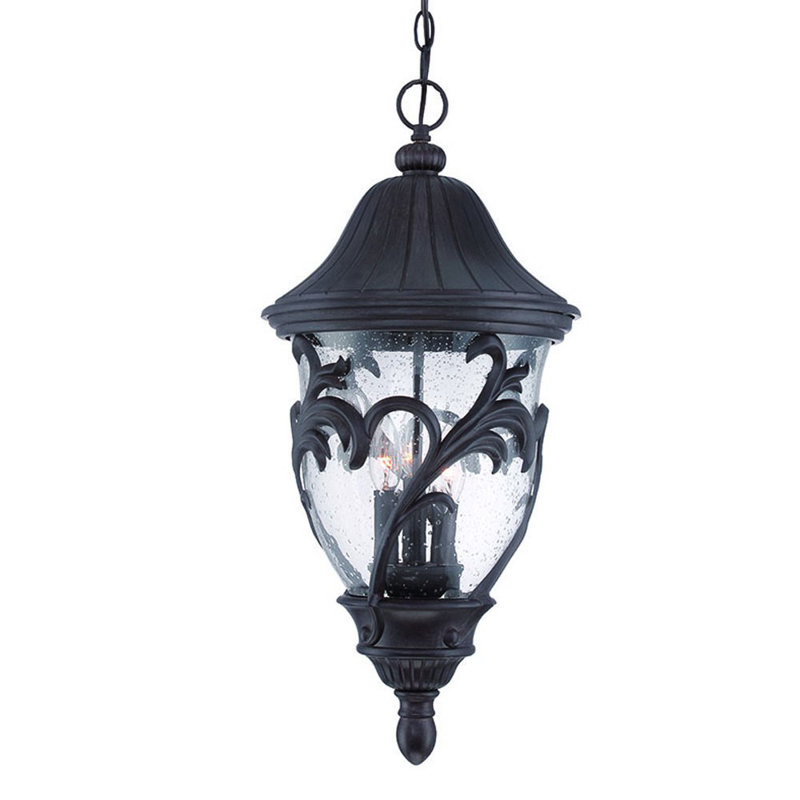 Lanterne suspendue d'extérieur noire Deboral H 25 po