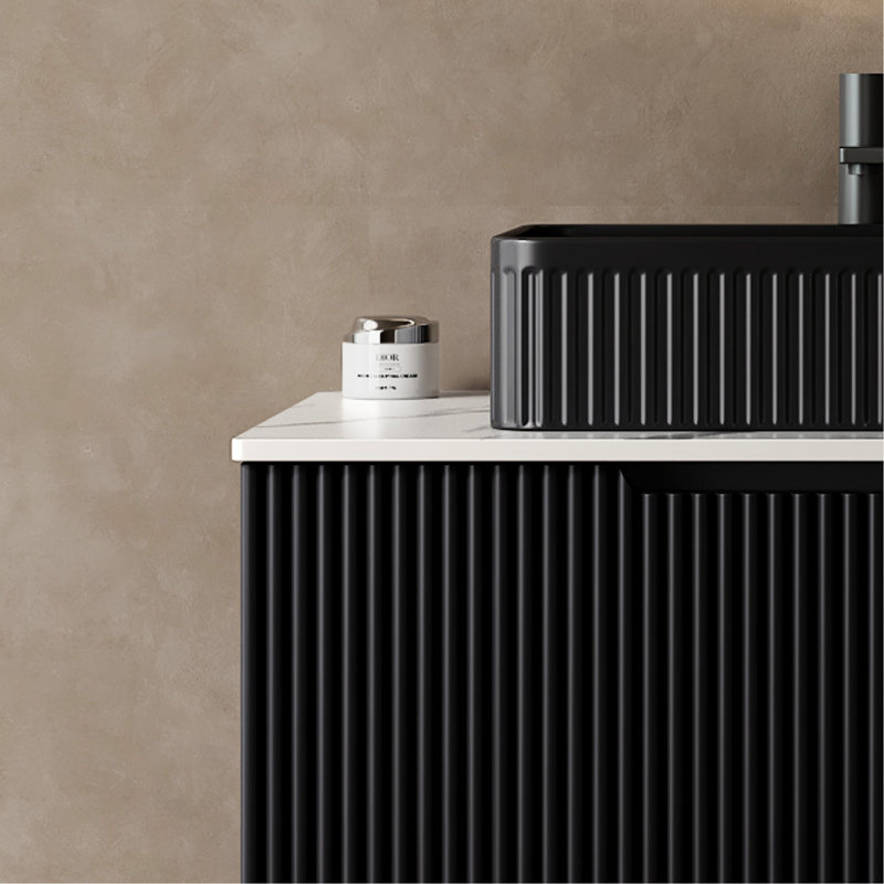 Lavabo rectangulaire en céramique noire matte de 20 po pour salle de bain, sans robinet, conception bien conçue, salle de bain à vasque sans attrait pratique,
