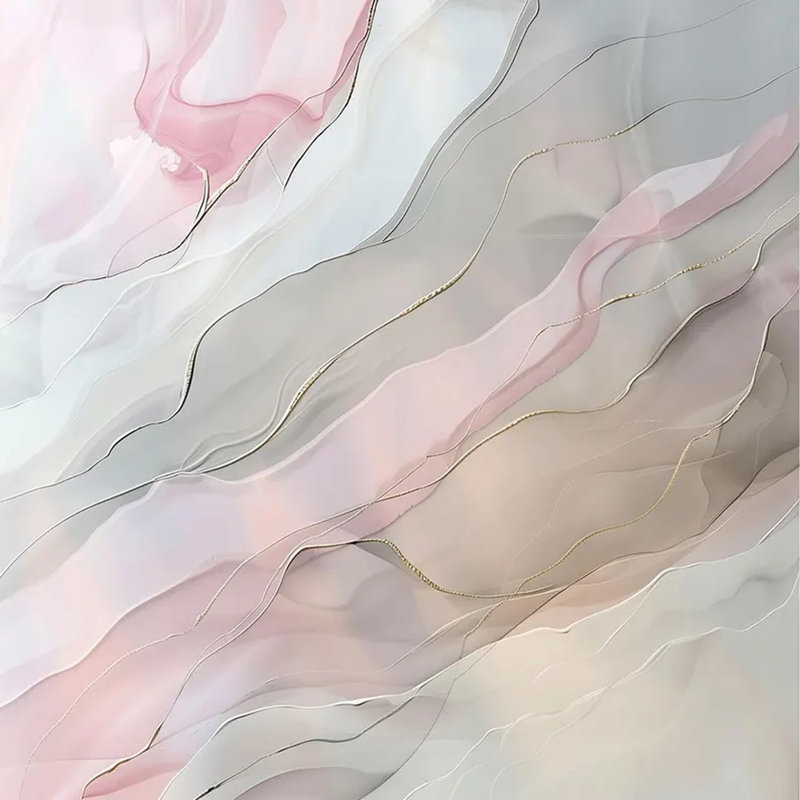 Murale abstraite Soft Blush Flow, L 108 po x l 96 po
