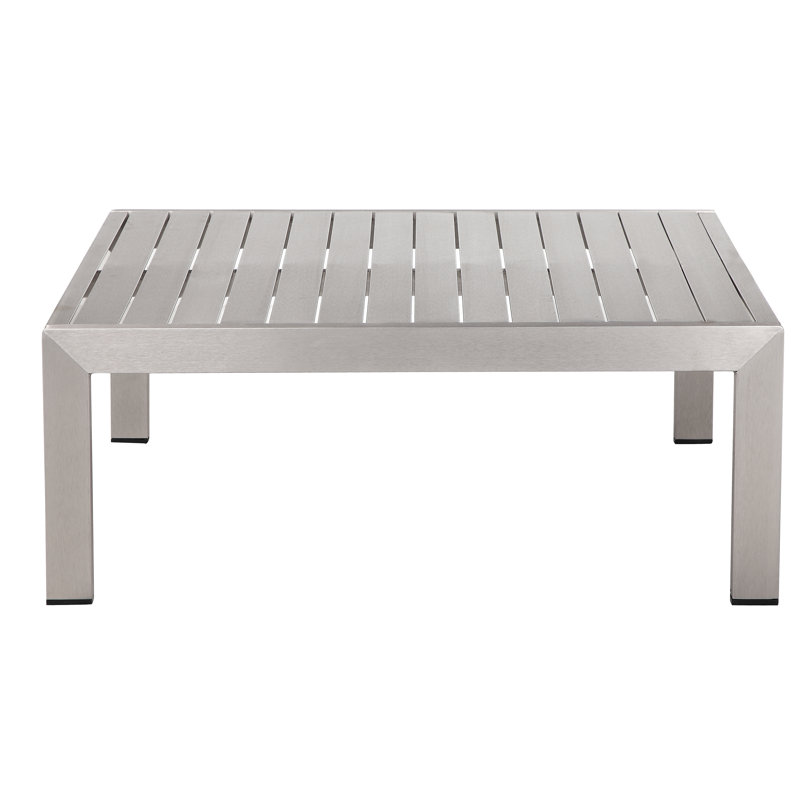 Cloud Coffee Table, Powder Coated White, Brushed Aluminum