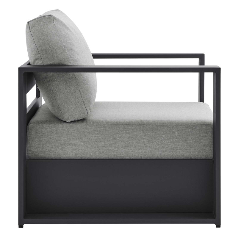 2 Piece Seating Group with Cushions, Grey, Grey