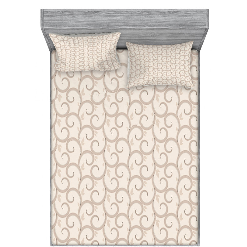 Microfiber Damask Sheet Set, Full Sheet Set with Fitted Sheet