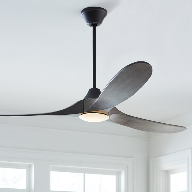 Ceiling Fan with LED Lights, Matte Black with Dark Walnut Blades, 52 inches