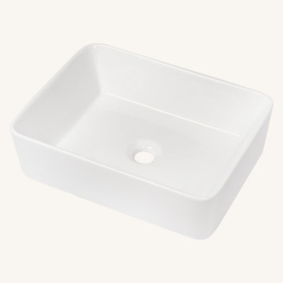 Lavabo de salle de bain rectangulaire en céramique blanche 19 "X15"