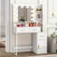 Coiffeuse de maquillage avec miroir à DEL