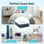 Matelas gonflable double avec pompe intégrée, matelas gonflable double gonflable de luxe de 18 po, lit facile à gonfler / à prise rapide, bleu et gris imperméable et durable