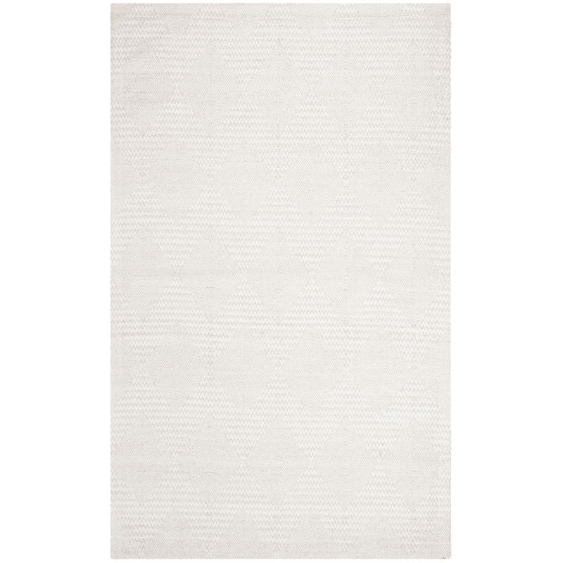 Tapis argenté / ivoire tissé à la main Tyishia, Rectangle 9 pi x 12 pi
