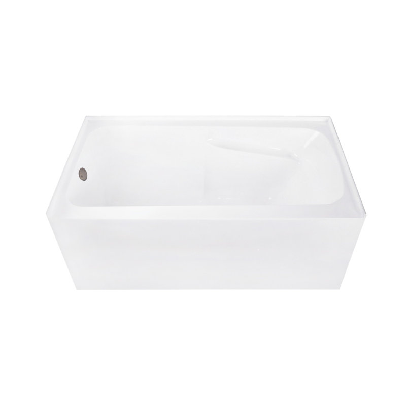 Kingston Brass Aqua Eden 54-Inch Acrylic Rectangular 3-Wall Alcove Tub With Armrests, Left, Oil Rubbed Bronze
