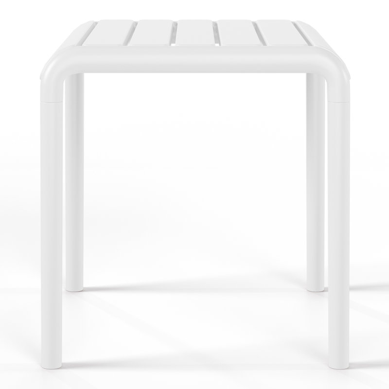Square Outdoor Side Table, White