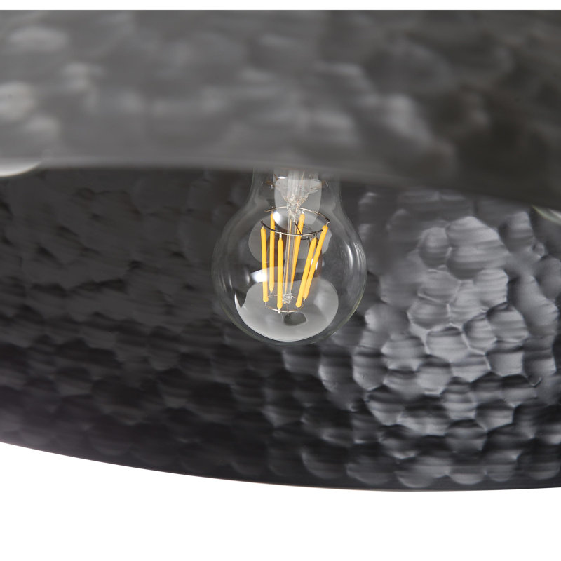 Felix 3-Light Flush Mount in Modern Brass, Black