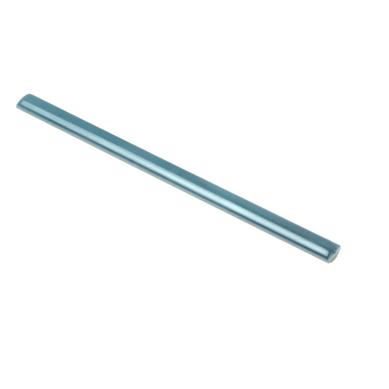 Silken 7.9'' L x 0.5'' W Ceramic Round Tile Trim, Teal Green