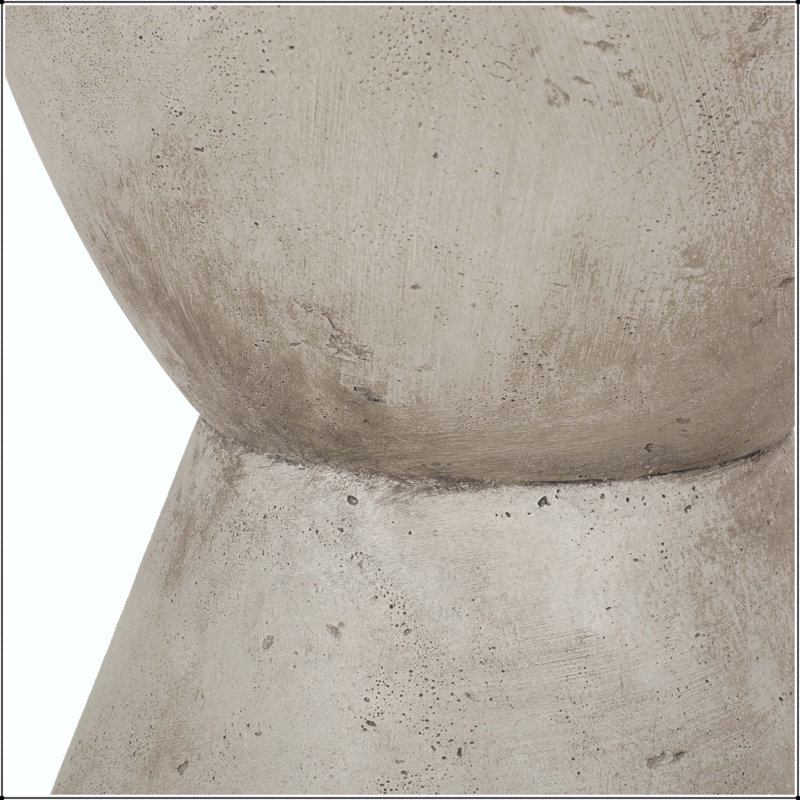 Table d'appoint d'extérieur en sablier en béton léger - gris clair - sans assemblage